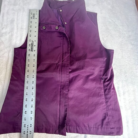 Eileen Fisher Womens Purple Cotton Funnel Neck Vest Small Lightweight Pockets - Picture 8 of 8